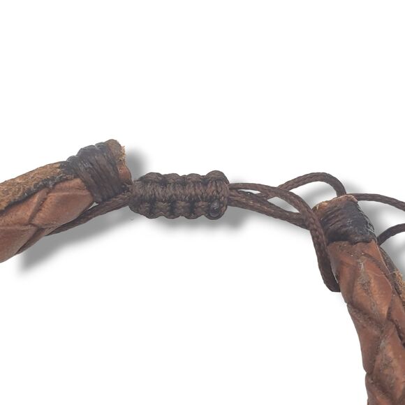 Multiple Strap Brown Leather  Bracelet Adjustable Stackable Unisex - Picture 5 of 10